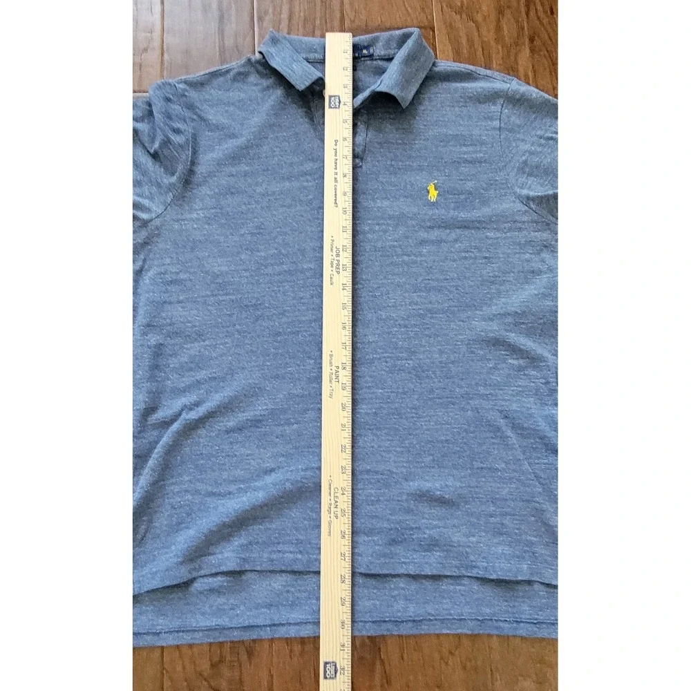 Ralph Lauren Men's Blue Preppy‎ Long Tail Casual Short Sleeve Polo Shirt Sz XL